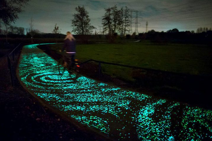 glowing bike path poland holland