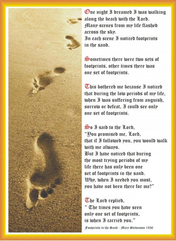 Footprints In The Sand Printable Bilscreen