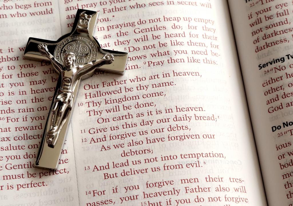Bible open to Our Father (CC0 via pixabay)