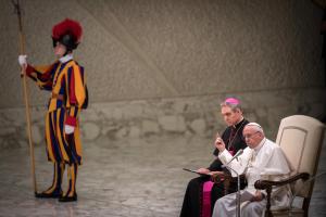 Pope Francis at an audience on Feb 7 2018