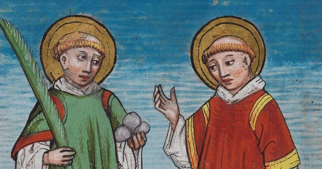 St. Stephen and St. Lawrence; Detail from the Waldburg Prayer Book