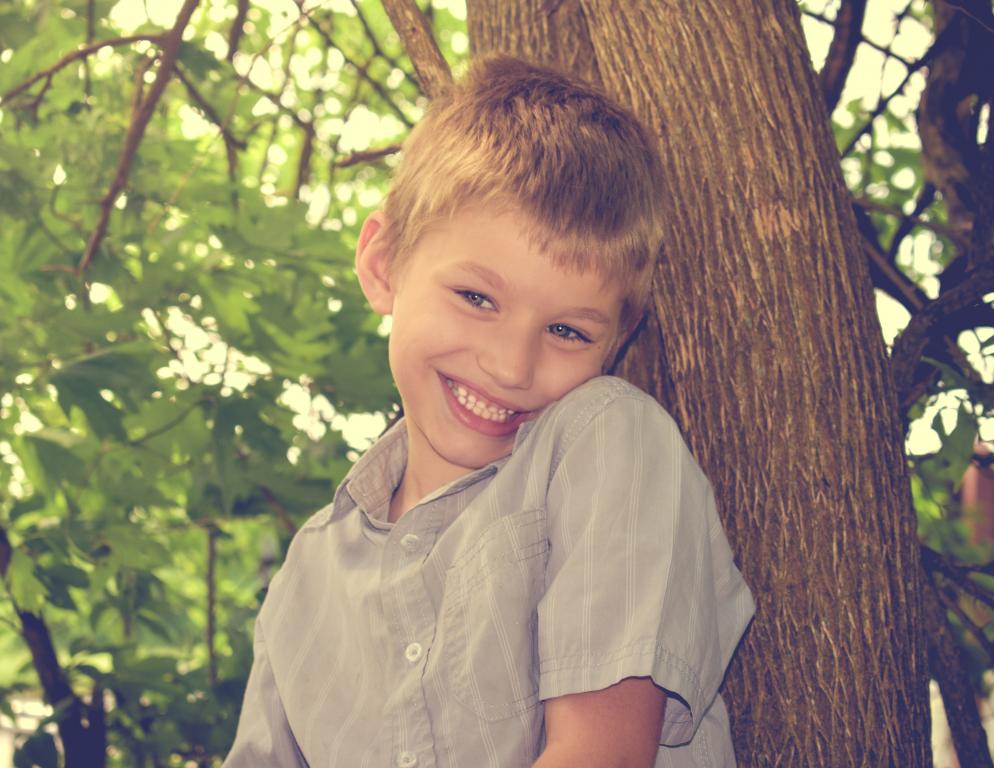 Happy autistic boy
