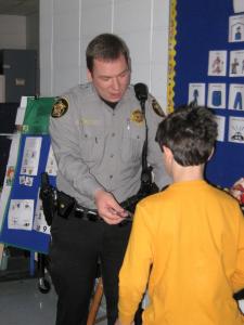 Police Officer visiting Special Ed class