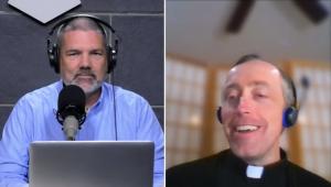 Cy Kellet and Fr. Matthew Schneider, LC during the broadcast