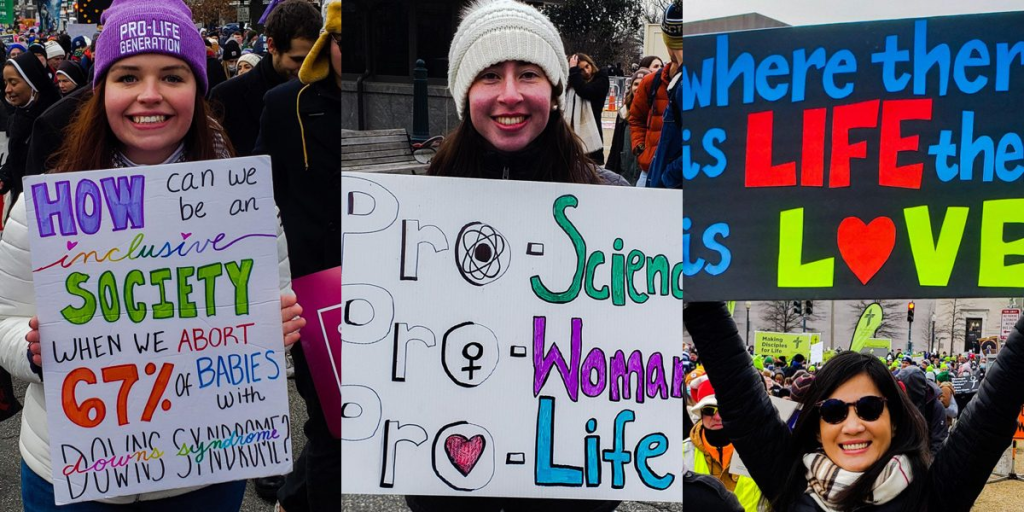3 signs at March for Life 2022