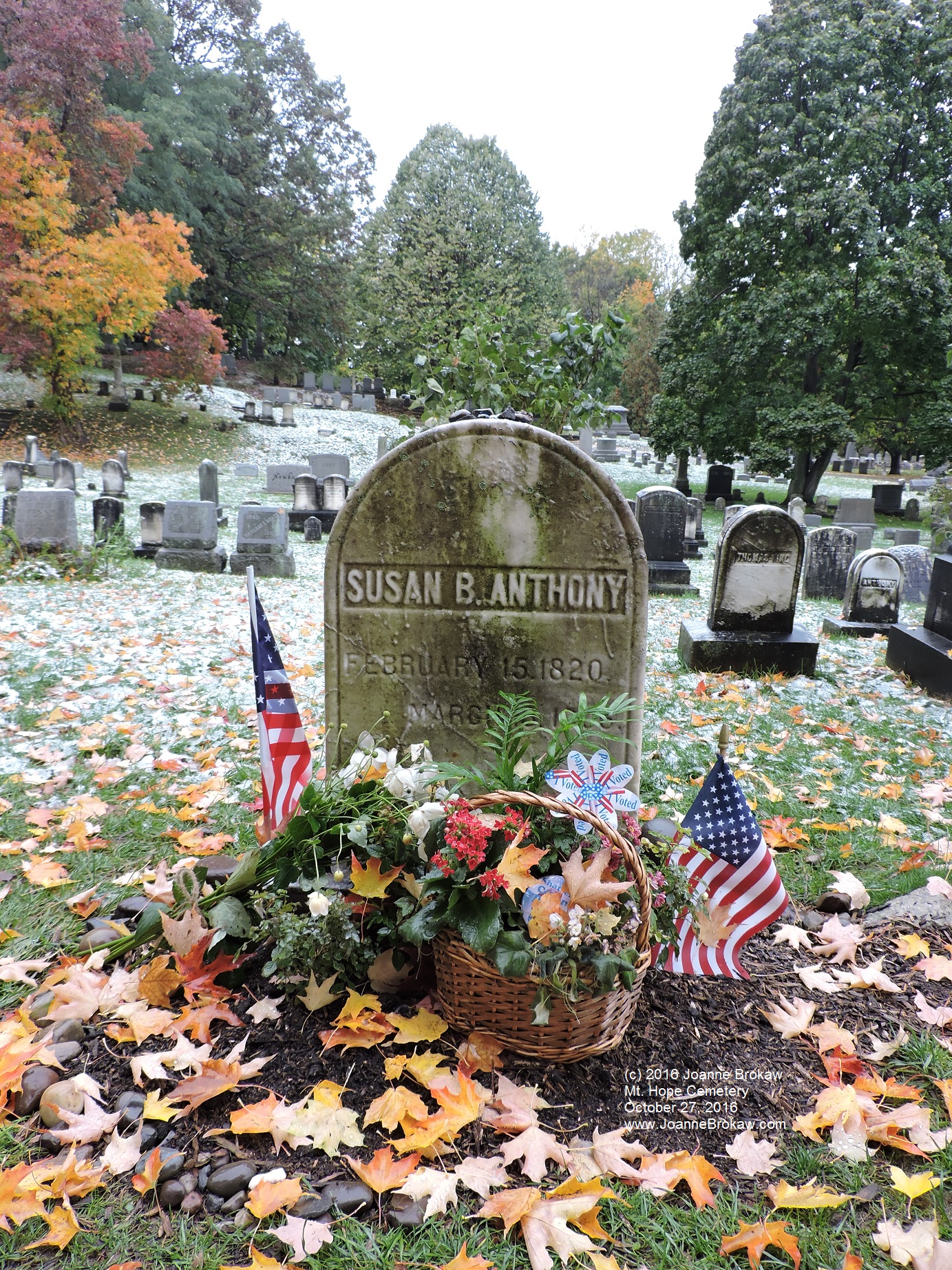 The grave site of Susan B. Anthony, in October 2016.
