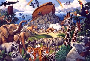 Animals coming off the Ark and a world renewed.