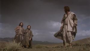 Jesus meets two disciples on the way to Emmaus.