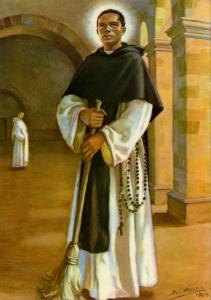 Martin de Porres pictured with a broom.