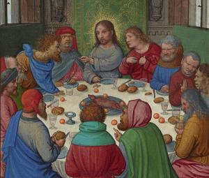 The Last Supper that Jesus celebrated with the apostles on Holy Thursday.