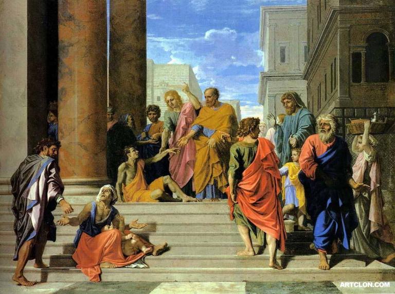 1655, Sants Peter and John Healing the Lame Man, Poussin