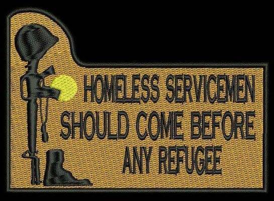 Image result for homeless vets not refugees