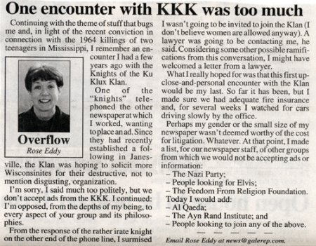 What Do the KKK and FFRF Have in Common?