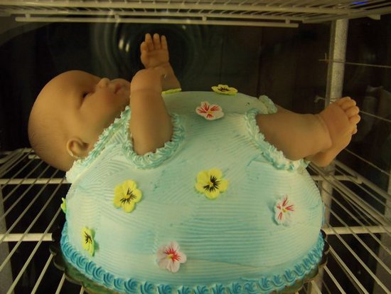 Backwards Pregnant Baby Cake?