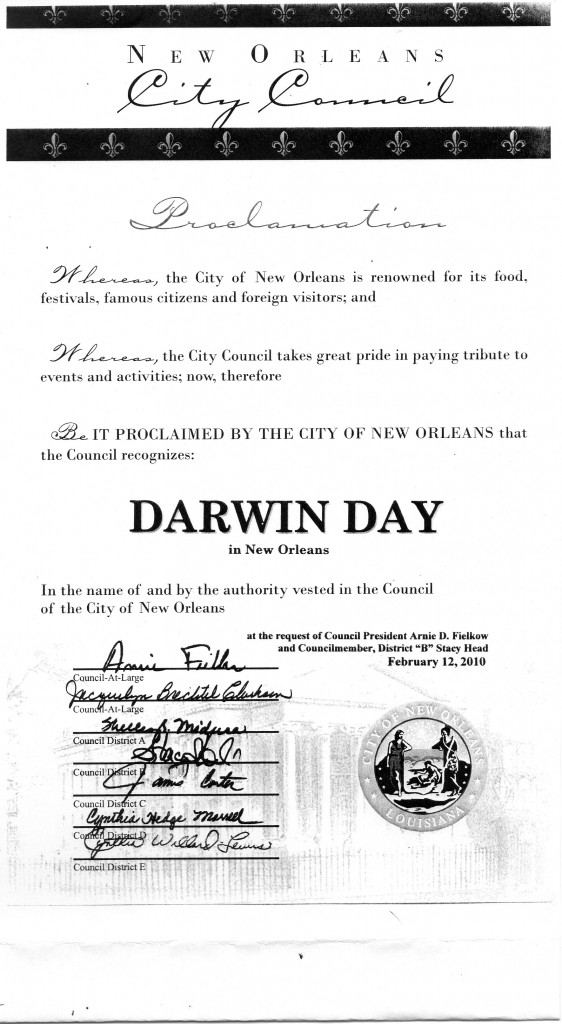 Darwin Day in New Orleans