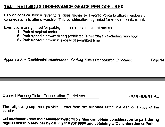 Religious People in Toronto Don’t Have to Pay Parking Tickets