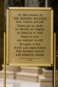 FFRF’s Winter Solstice Sign Placed in Wisconsin Capitol