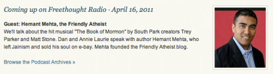 I’m On Freethought Radio This Weekend