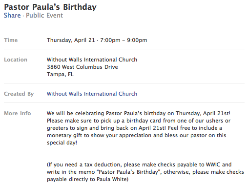 It’s Pastor Paula’s Birthday Soon…