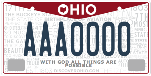 Ohio License Plates May Include God in the Background