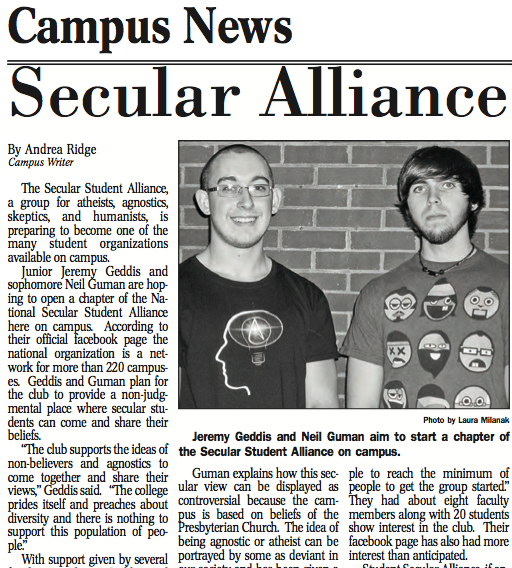 Another Atheist Group Tries to Form at a Religious University
