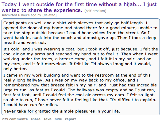 Without a Hijab for the First Time