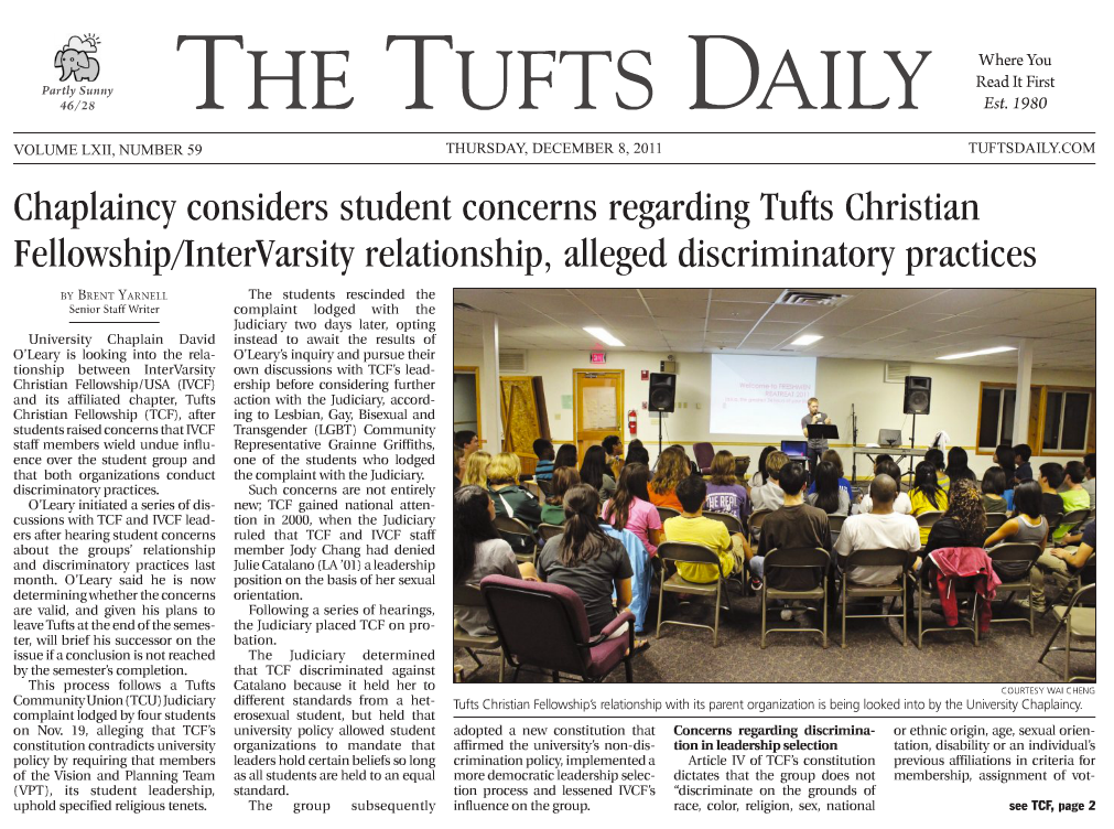 Tufts University Debates Fate of Campus Christian Group