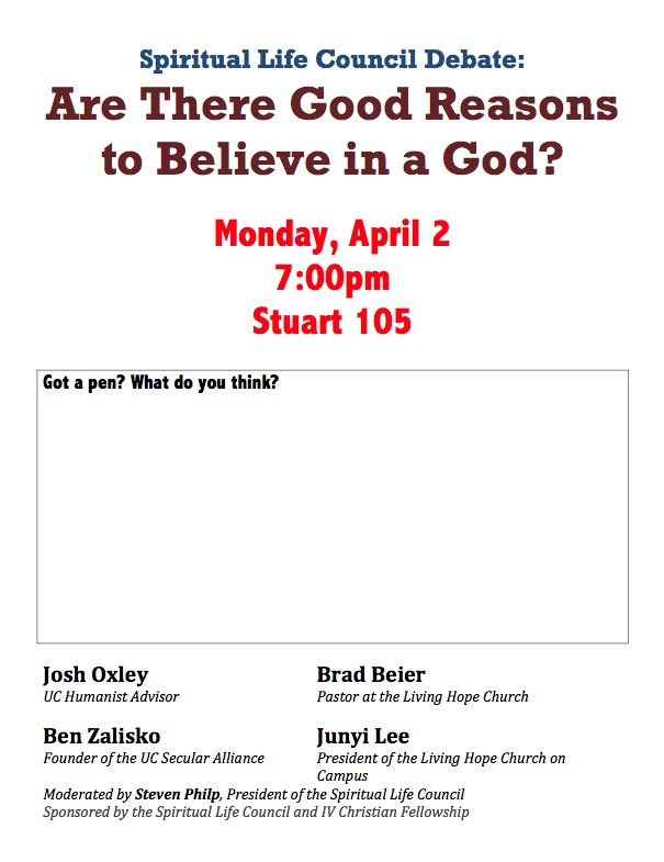 A Debate on God’s Existence at University of Chicago