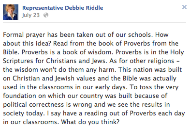 Texas State Representative: Everyone’s Cool with Reading Bible Verses in the Classroom, Right?