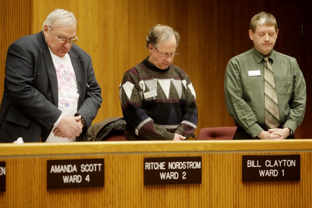 City Council member Bill Clayton (center)