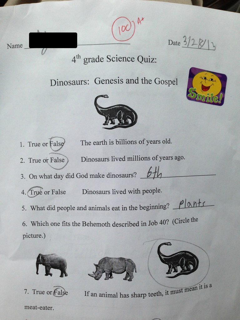 Blue Ridge Christian Academy, the School That Gave Fourth Graders a Creationism Quiz, Has Closed Down