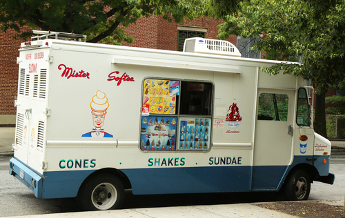 A random ice cream truck. Even without Jesus, it's kinda shady.