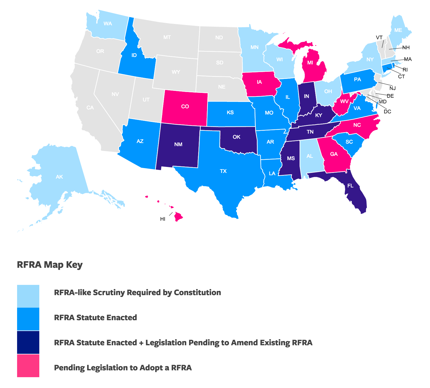 This is What the Religious Freedom Restoration Act Looks Like in Every State