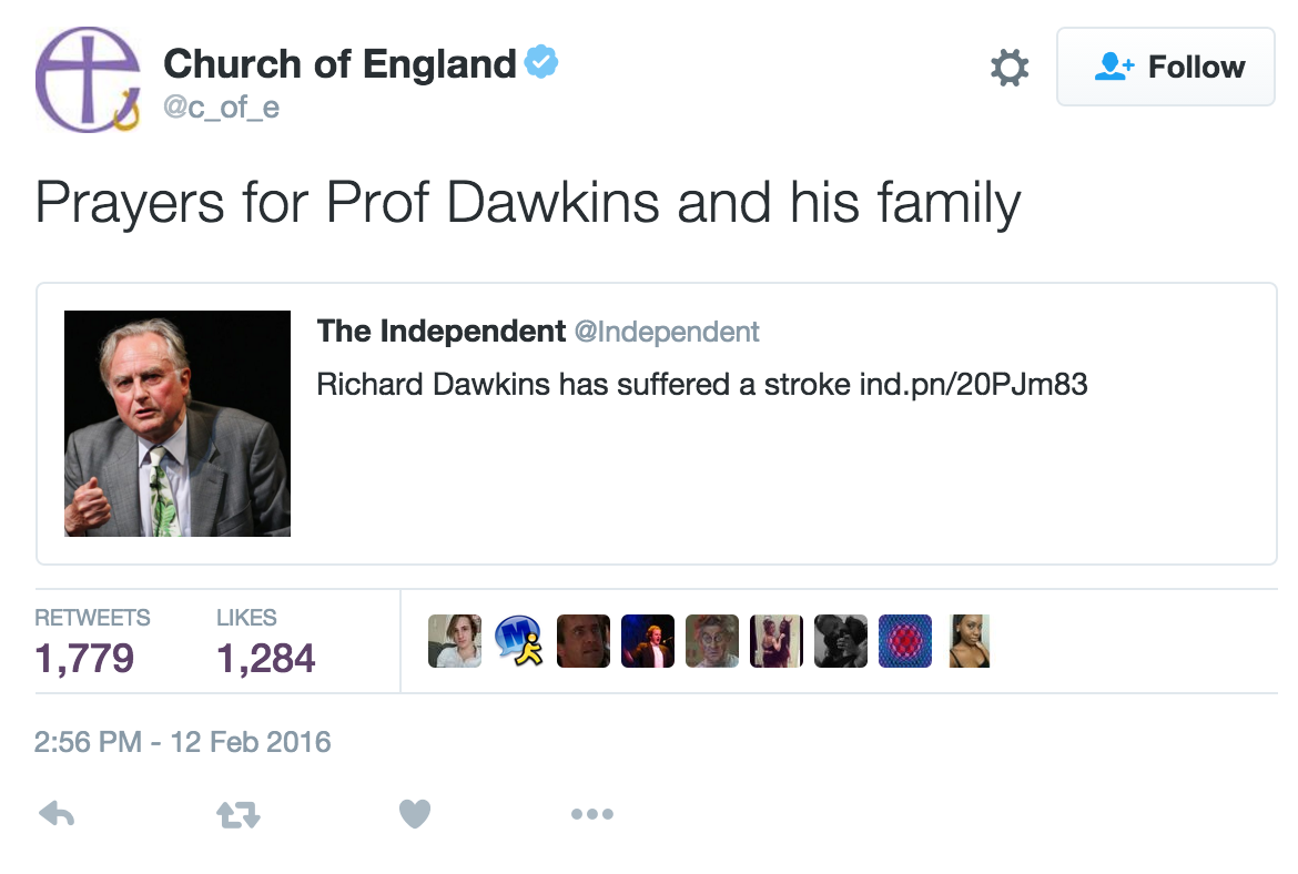 No One Should Be Upset with the Church of England for Praying for Richard Dawkins