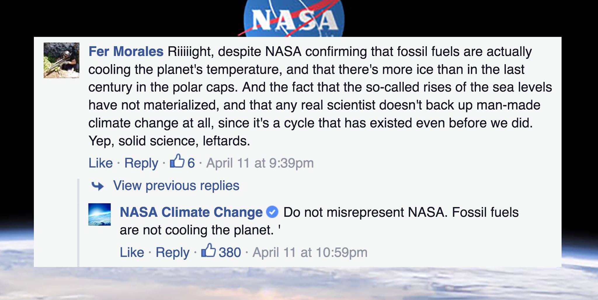 NASA Shows Up on Bill Nye’s Facebook Post to Scorch Climate Change Deniers