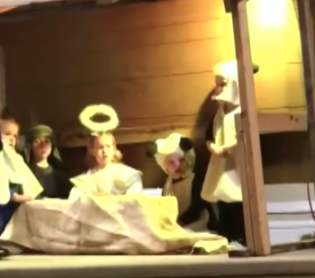 Watch This Two-Year-Old Steal the Baby Jesus During a Church Nativity Play