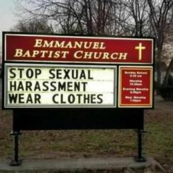 Indiana Church Sends Message to Women: “Stop Sexual Harassment; Wear Clothes”