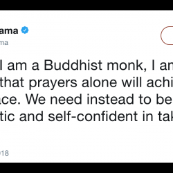 Dalai Lama: “I Am Skeptical That Prayers Alone Will Achieve World Peace”