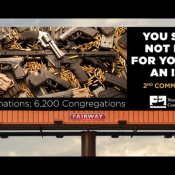 Don’t Worship False Idols, Says Christian Group’s Billboard Showing Pile of Guns