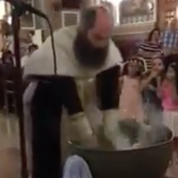 Greek Orthodox Church: Don’t Blame Us for That Viral (and Violent) Baby Baptism