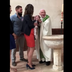 In Disturbing Video, French Priest Slaps Infant for Crying Before Baptism