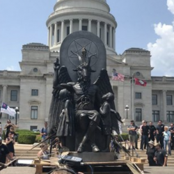 A Satanic Monument Was Briefly (But Gloriously) Unveiled Outside the AR Capitol