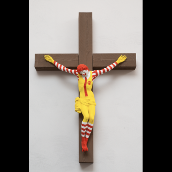 Violence Erupts Over Israeli Museum’s Sculpture of a Crucified Ronald McDonald