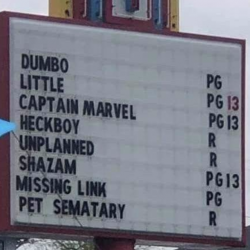 Bible Belt Movie Theater Censors Title of “Hellboy” on Marquee