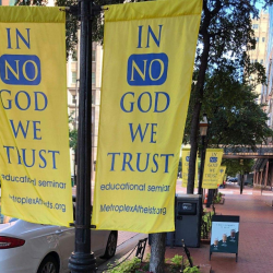 Fort Worth (TX) Can’t Handle These Atheist Banners Reading “In No God We Trust”