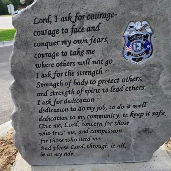 Tega Cay (SC) Police Bring Back Monument With Christian Prayer On It