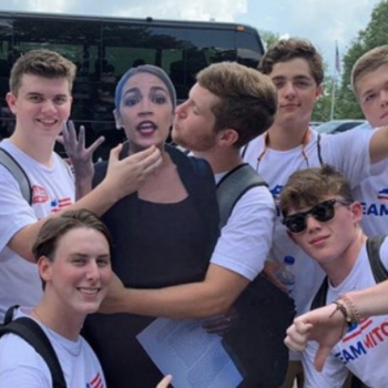 The “Team Mitch” Boys Choking a Cutout of AOC Attend a Christian School