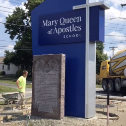 A Ten Commandments Monument at a PA Catholic School Now Has a New Patio