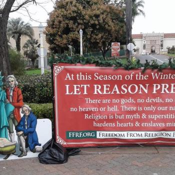 “Let Reason Prevail” Banner Goes Up in San Diego Park to Counter Nativity Scene