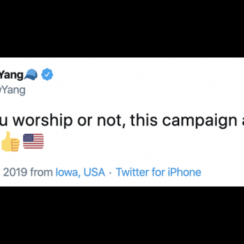 An Encounter With an Atheist Presumably Led to This Andrew Yang Tweet